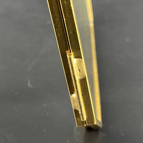 Hexagon Brass Hinged Double Glass Pressed Flower Stand Up Picture Frame 6 X 8 - Picture 11 of 13